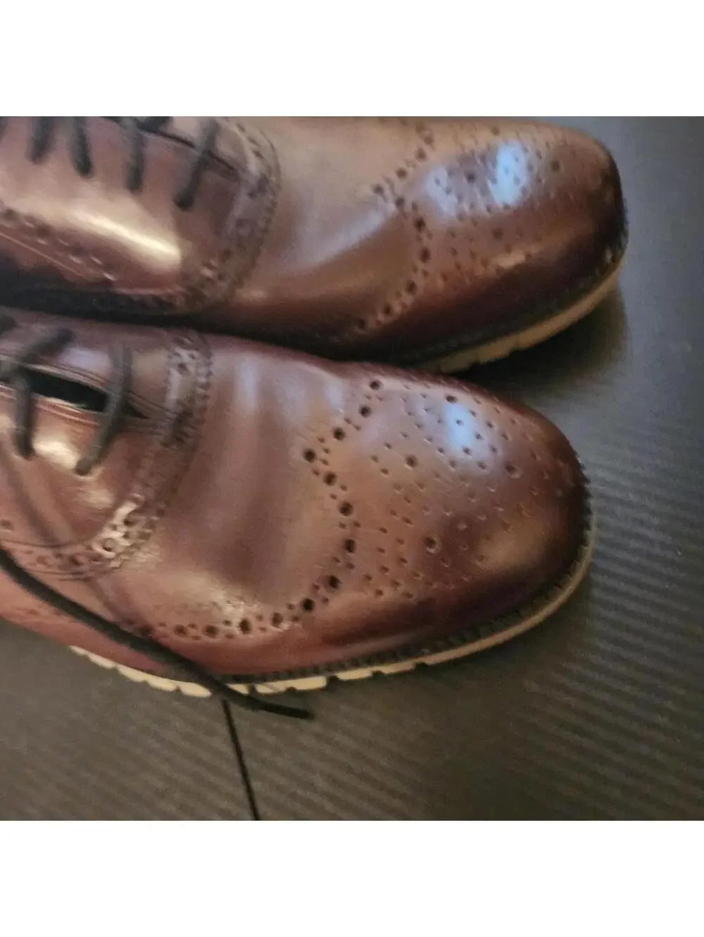 Cole Haan ZERØGRAND Brown Leather Wingtip Oxford Shoes Men's Size 12